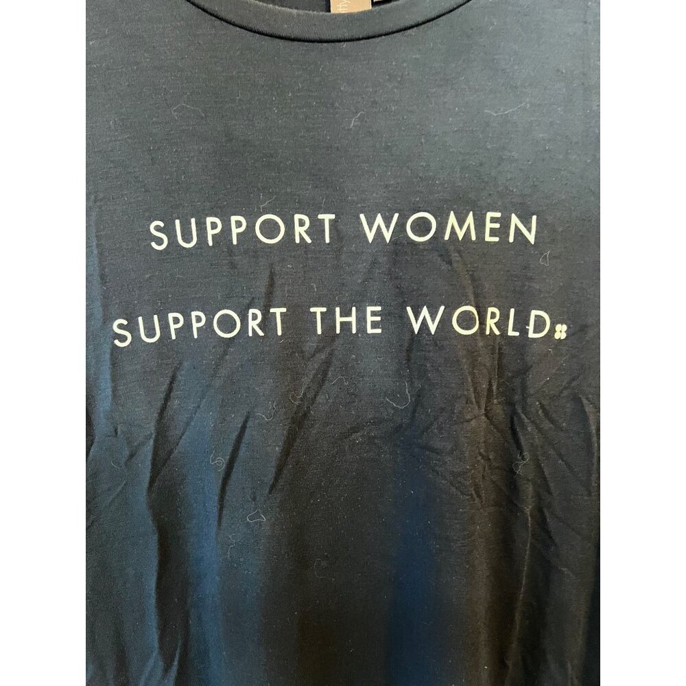 Sweaty Betty tee shirt "Support Women Support the Wolrld", Size XL, Blue, Modal - Picture 4 of 8